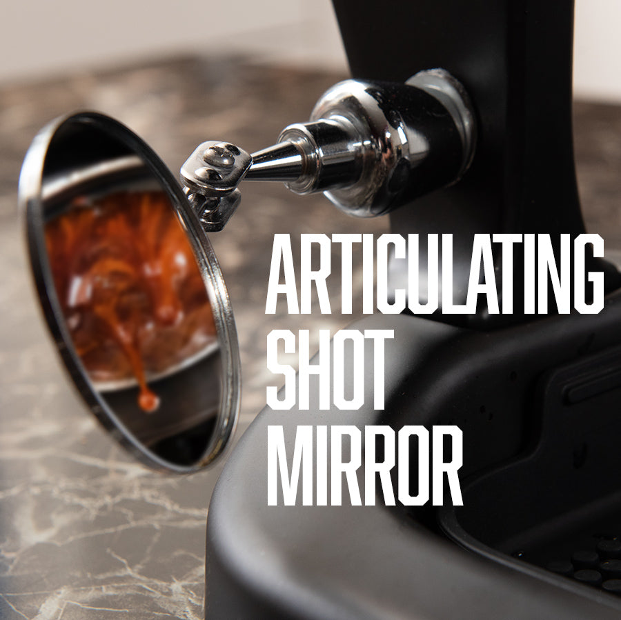 Flair Articulating Shot Mirror an der Maschinenbasis – Coffee Coaching Club 2