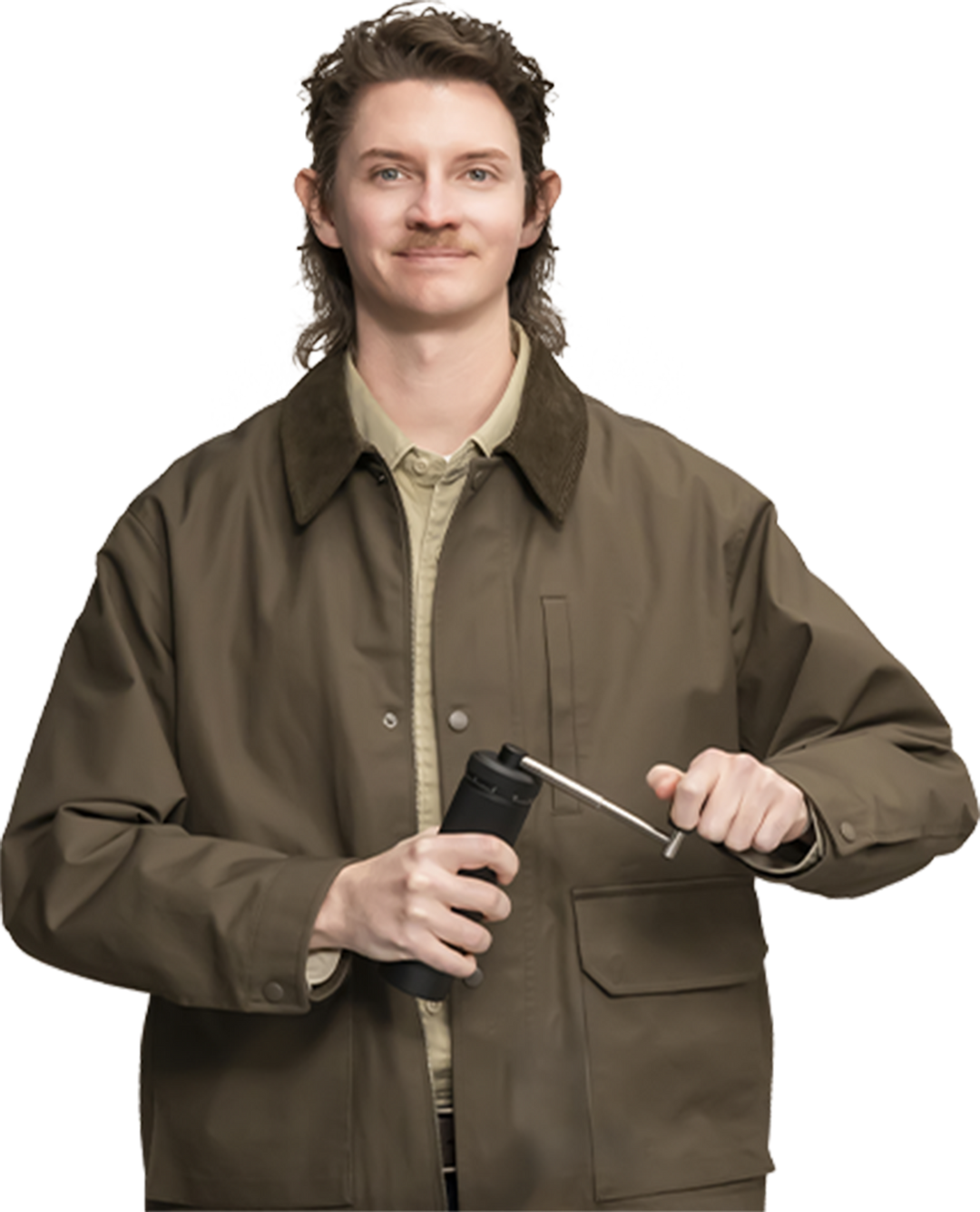 Timemore Chestnut C5 Pro beim Mahlen in der Hand – Coffee Coaching Club 16