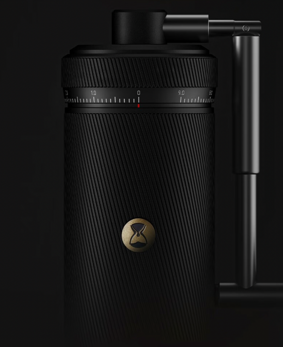 Timemore Chestnut S3 Schwarz Nahaufnahme mit Skala und Griff – Coffee Coaching Club 11