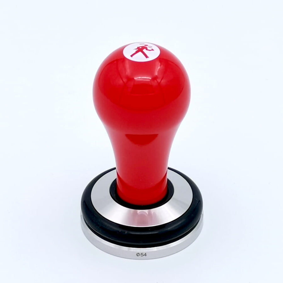 Olympia Express Tamper 54mm rot mit Logo Maximatic – Coffee Coaching Club 1