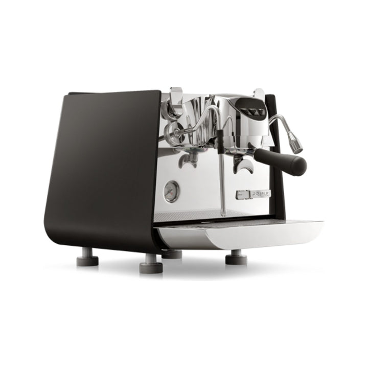 Victoria Arduino E1 Prima EXP Siebträgermaschine 1-gruppig, Matt Black mit Chromfront – Coffee Coaching Club