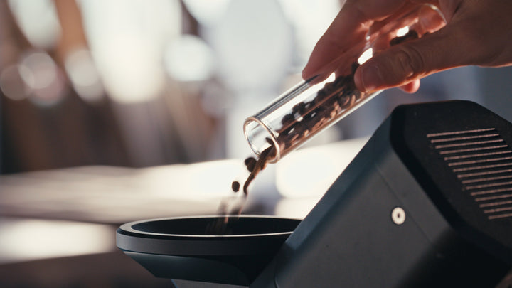 Weber Workshops Bean Cellar Glas beim Einfüllen in die Mühle – Coffee Coaching Club 6