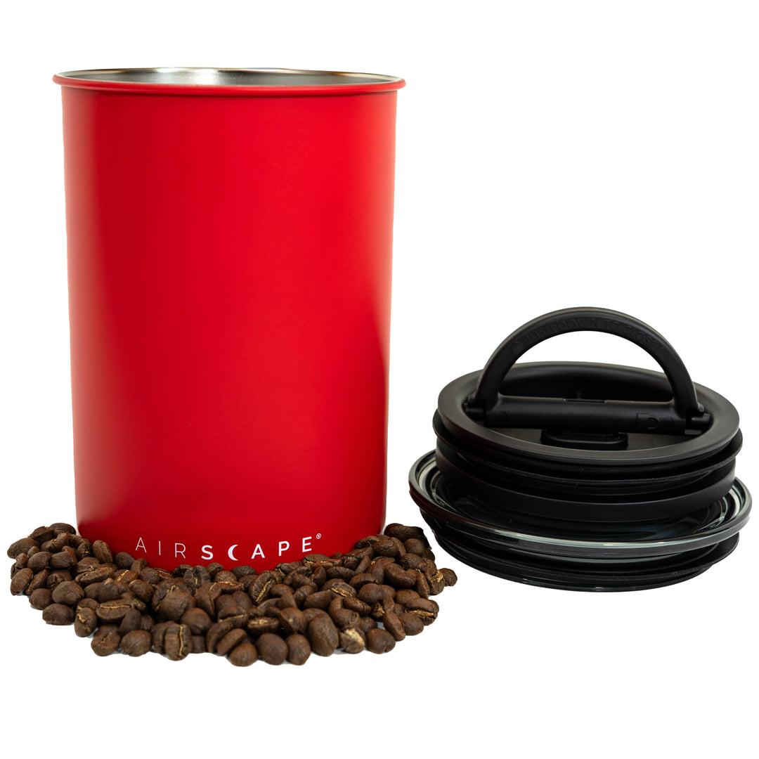 Airscape 500g Rot Edelstahl luftdichter Aufbewahrungsbehälter - Coffee Coaching Club