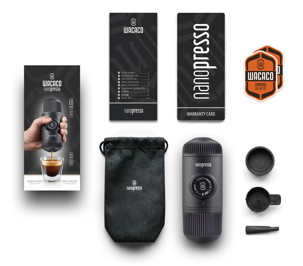 WACACO Nanopresso Tragbare Espressomaschine - Anthrazit - Coffee Coaching Club