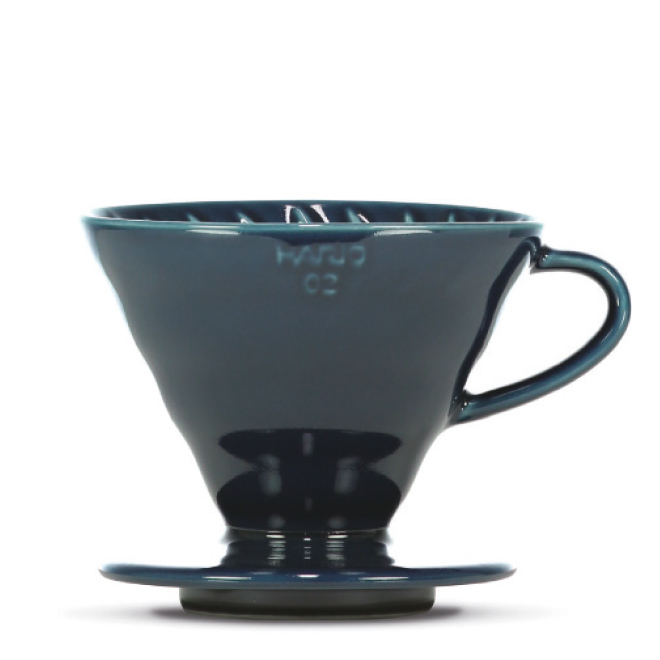 HARIO V60 Filterhalter, Porzellan, indogo blue, 3-4 Port - Coffee Coaching Club