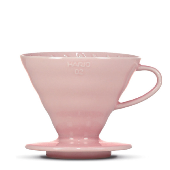 HARIO V60 Filterhalter, Porzellan, pink, 3-4 Port - Coffee Coaching Club