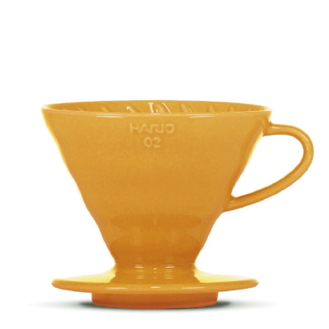 HARIO V60 Filterhalter, Porzellan, orange, 3-4 Port - Coffee Coaching Club