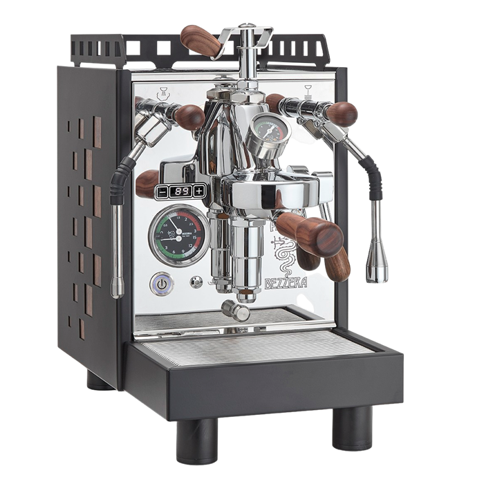 Bezzera ARIA Top PID Flowcontrol, Square, schwarz + Holz - Coffee Coaching Club