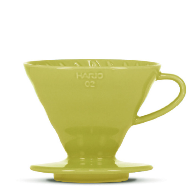 HARIO V60 Filterhalter, Porzellan, light green, 3-4 Port - Coffee Coaching Club