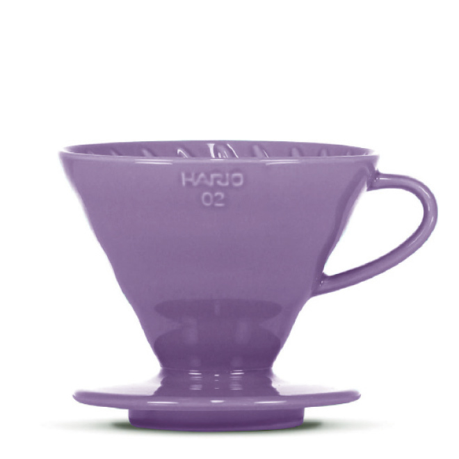 HARIO V60 Filterhalter, Porzellan, purple, 3-4 Port - Coffee Coaching Club