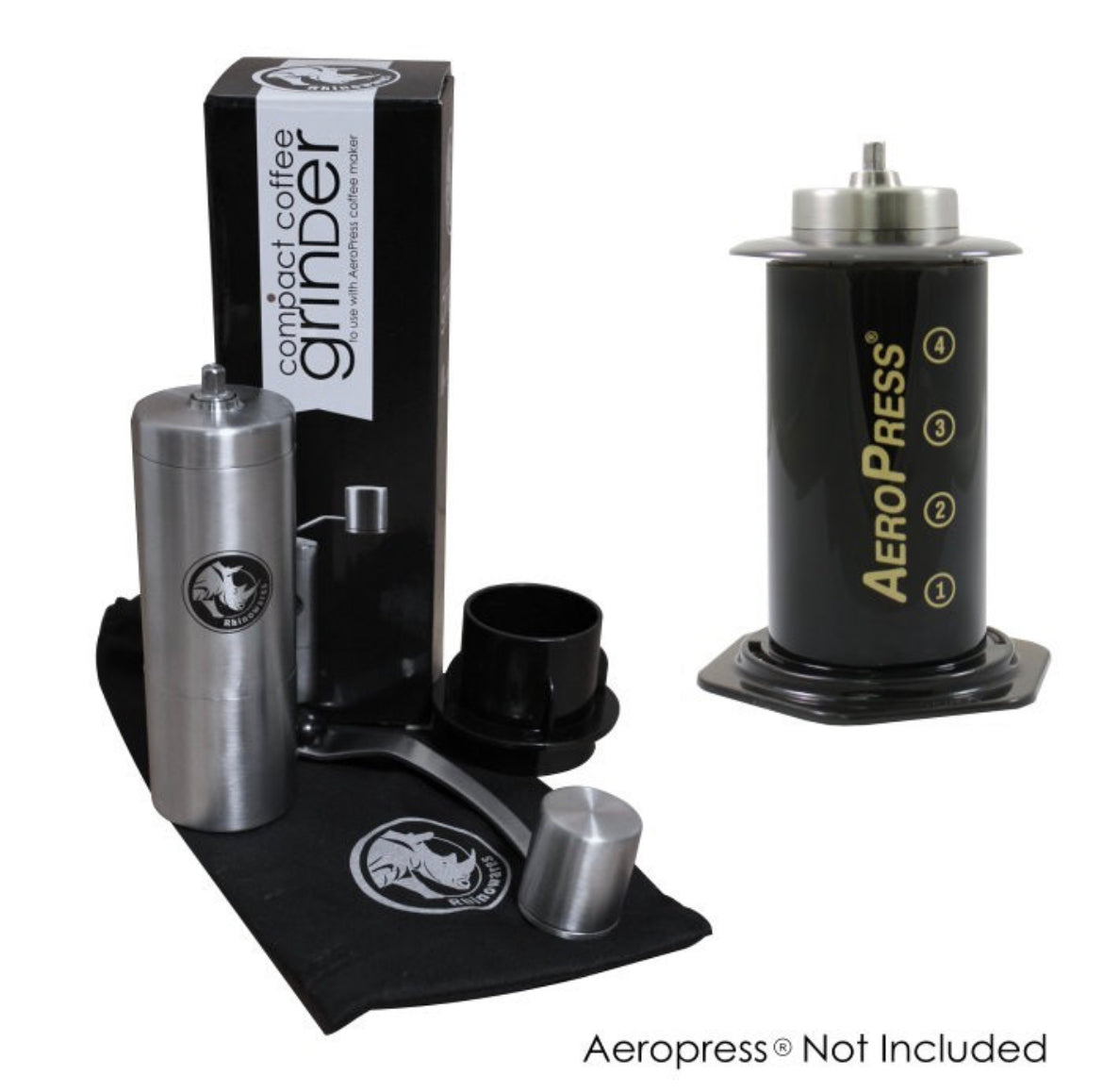 Rhino Handmühle Small mit Adapter für Aeropress - Coffee Coaching Club