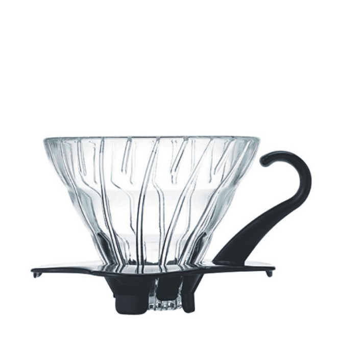 HARIO V60 Filterhalter, Glas schwarz 3-4 Port. - Coffee Coaching Club