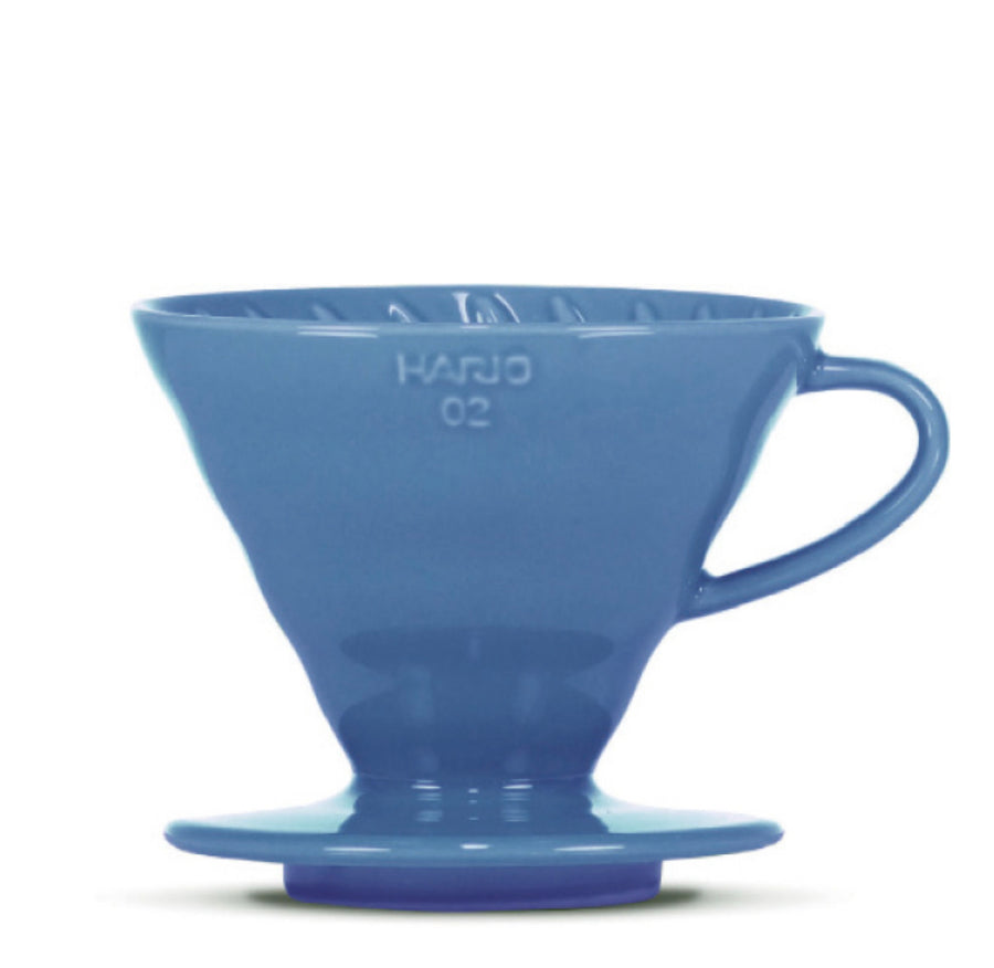 HARIO V60 Filterhalter, Porzellan, blue, 3-4 Port - Coffee Coaching Club