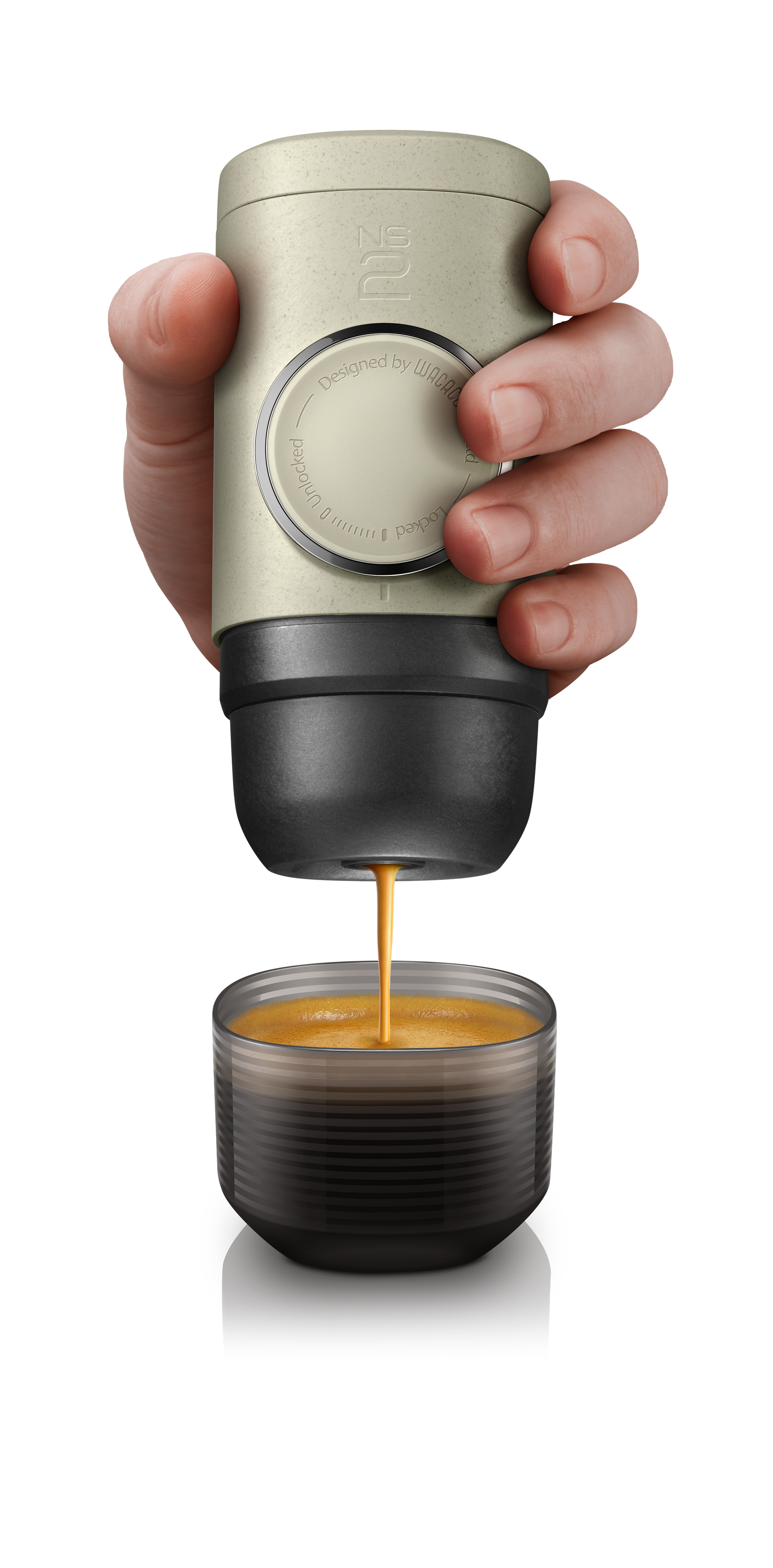 WACACO Minipresso NS2 Tragbare Espressomaschine + NS Adapter - Grau Olive - Coffee Coaching Club